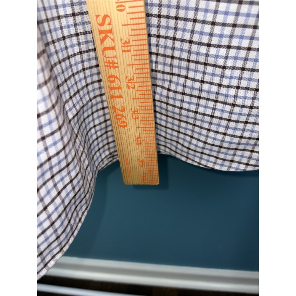Brooks Brothers Shirt Mens 2XLT Tall Blue Gingham Plaid  Oxford Old Money - Picture 6 of 7